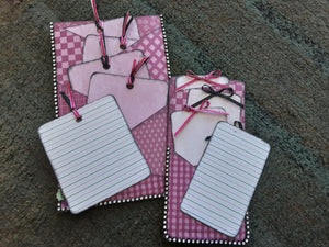 Junk Journal Book Page with Tags and a Separate Tag in Bright Pink