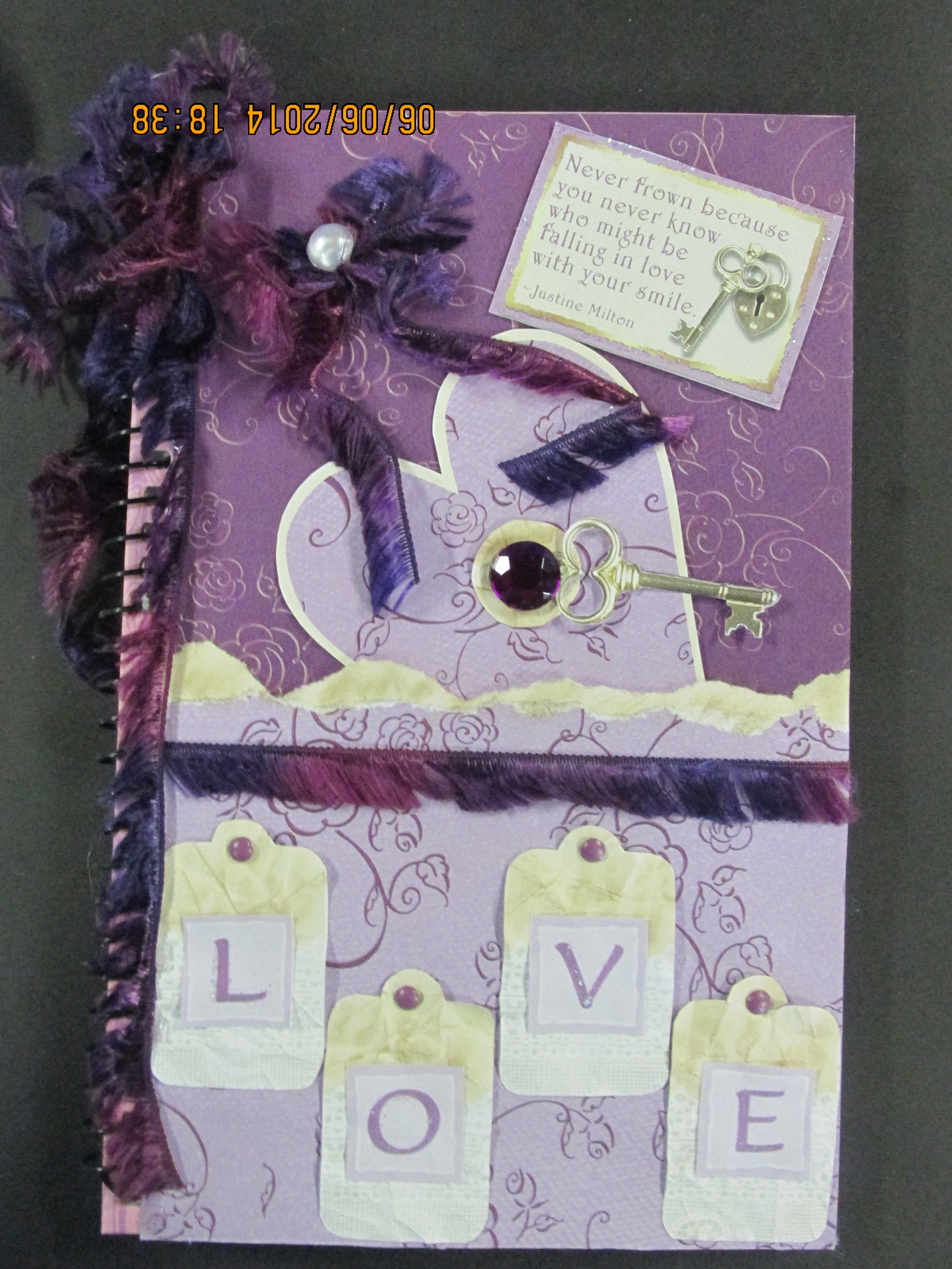 Purple and Pink "Love" Spiral Journal