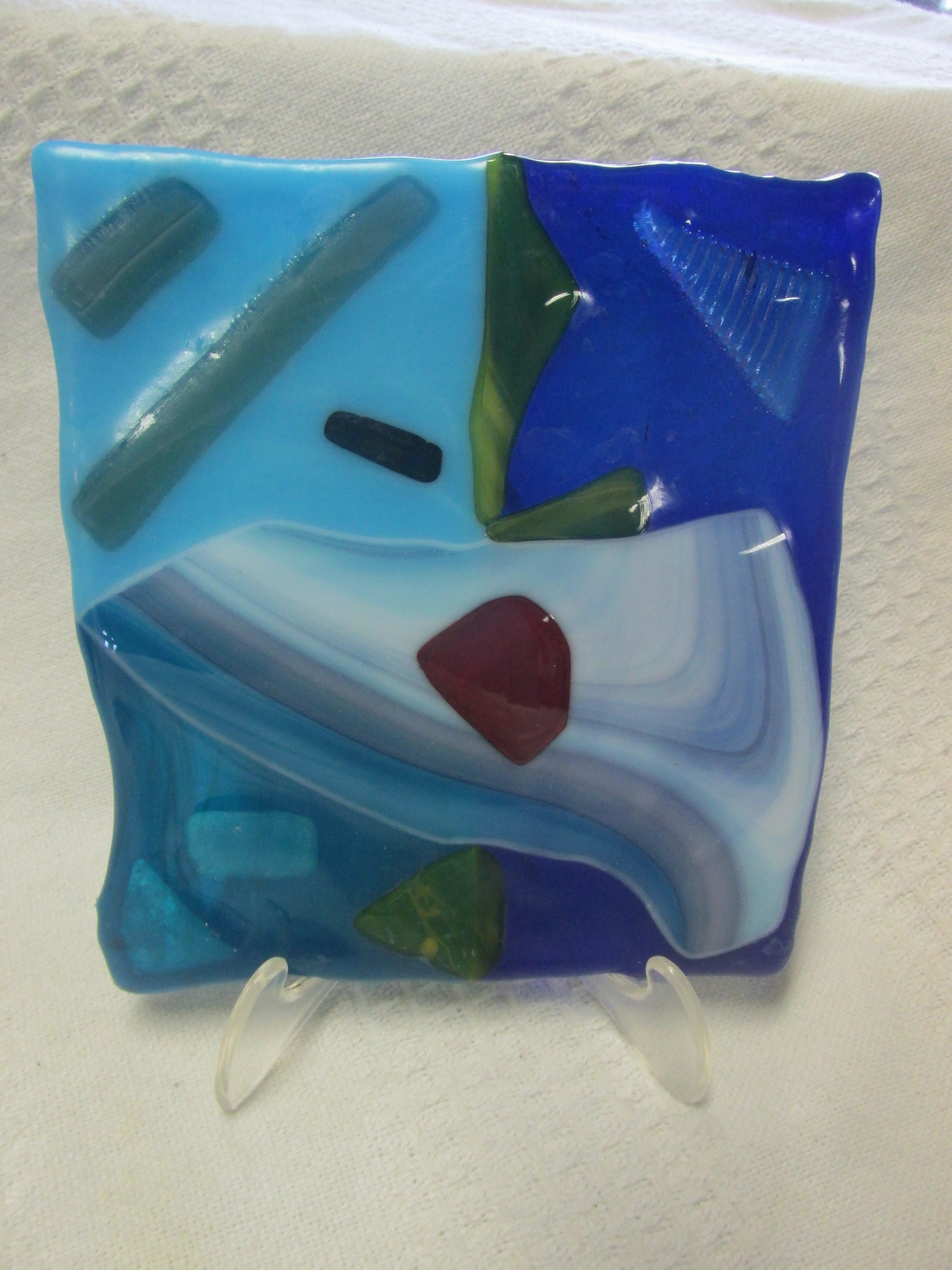 Fused Glass Abstract Art Piece