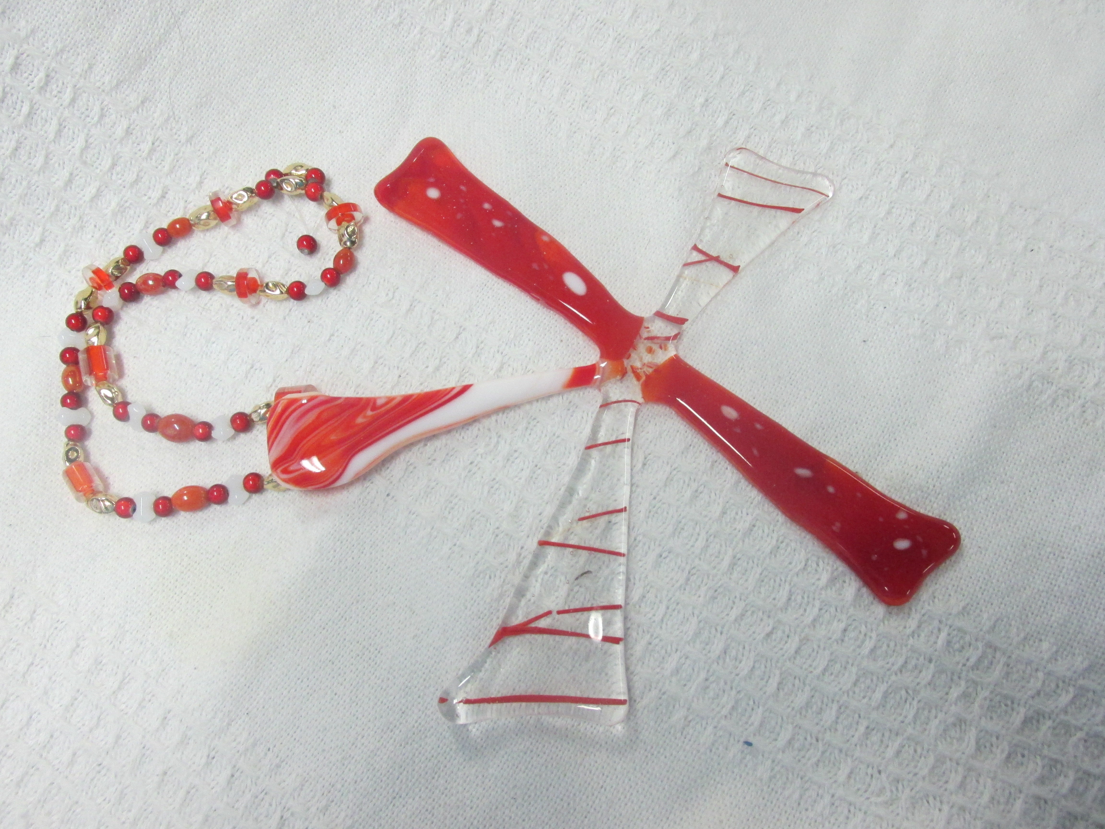 Fire and Ice Fused Glass Suncatcher