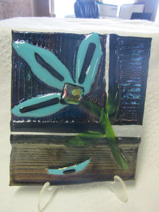 Fused Glass Flower Scene