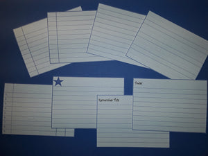 Lined Index Journal Cards in Blue