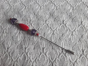 Stick Pin in Red and Purple